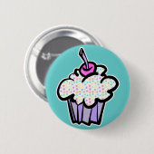 Badge Rond 5 Cm pastel dots cupcake (Devant & derrière)