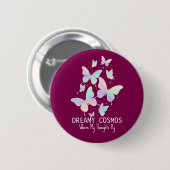 Badge Rond 5 Cm Pastel Galaxy Butterflies Dreamy Aesthetic (Devant & derrière)