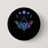 Badge Rond 5 Cm Pastel Goth Moon Moth Croissant Géométrie (Devant)