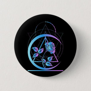 Badge Rond 5 Cm Pastel Goth Moon Rose esthétique croissant