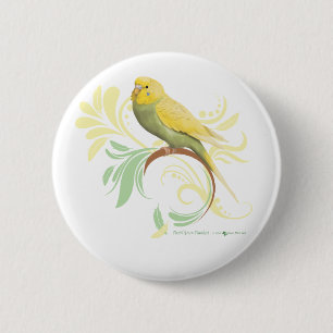 Badge Rond 5 Cm Pastel Green Parakeet
