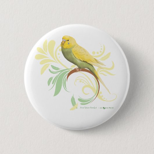 Badge Rond 5 Cm Pastel Green Parakeet (Devant)