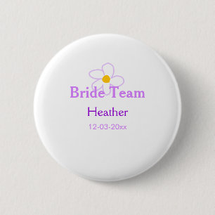 Badge Rond 5 Cm Pastel mauve fleurie bridesfemme mariée équipe boh