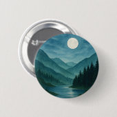 Badge Rond 5 Cm Pastel Moon sur Starry Mountain Night (Devant & derrière)