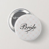 Badge Rond 5 Cm Pastel Peach et crème mariée géométrique (Devant & derrière)