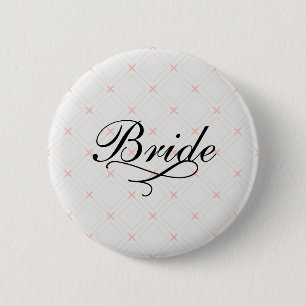 Badge Rond 5 Cm Pastel Peach et crème mariée géométrique