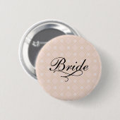 Badge Rond 5 Cm Pastel Peach et Gold Géométrique Bride (Devant & derrière)