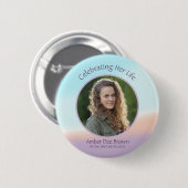 Badge Rond 5 Cm Pastel Photo Life Celebration (Devant & derrière)