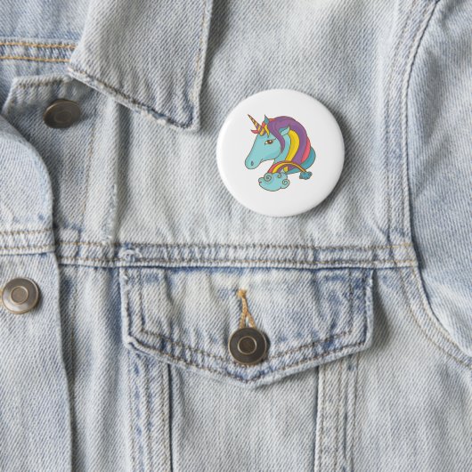 Badge Rond 5 Cm Pastel Unicorn (En situation)