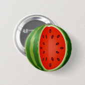 BADGE ROND 5 CM PASTÈQUE COUPÉE EN TRANCHES (Devant & derrière)
