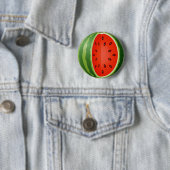 BADGE ROND 5 CM PASTÈQUE COUPÉE EN TRANCHES (En situation)
