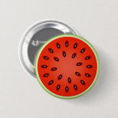 BADGE ROND 5 CM PASTÈQUE COUPÉE EN TRANCHES (Devant & derrière)
