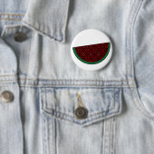 Badge Rond 5 Cm Pastèque de Palestine Broderie tatreez rouge (En situation)