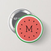 Badge Rond 5 Cm pastèque monogramme sur mesure (Devant & derrière)