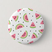 Badge Rond 5 Cm Pastèque rose, Graines de pastèque, Motif d'été (Devant)