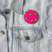Badge Rond 5 Cm pastèque rose motif (En situation)