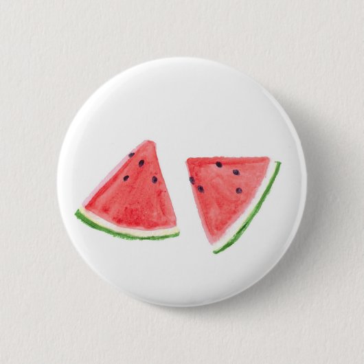 Badge Rond 5 Cm Pastèque rouge fruits nourriture eau tropicale (Devant)