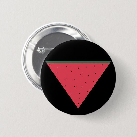Badge Rond 5 Cm Pastèque sur résistance inversée au triangle rouge (Devant & derrière)