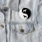 Badge Rond 5 Cm Pasteur Jack Russell Yin Yang (En situation)