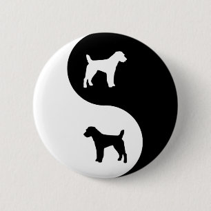 Badge Rond 5 Cm Pasteur Jack Russell Yin Yang