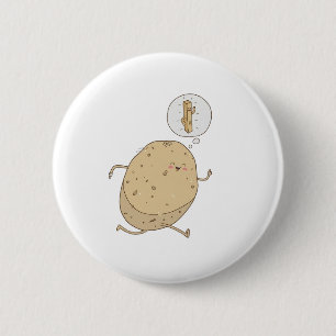 Badge Rond 5 Cm Patate drôle et mignonne qui court par somoh