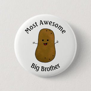Badge Rond 5 Cm Patate Heureuse Frère Le Plus Génial