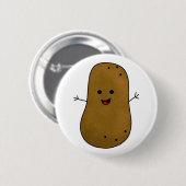 Badge Rond 5 Cm Patate heureuse mignonne (Devant & derrière)