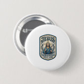 Badge Rond 5 Cm Patch Brodé Jésus Regardez Patch Brodé Jésus (Devant & derrière)