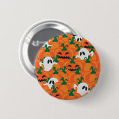 Badge Rond 5 Cm Patch Citrouille Haunted Halloween Ghosts (Devant & derrière)