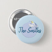 Badge Rond 5 Cm Patch de colibri sur Pois (Devant & derrière)