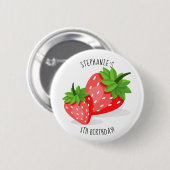 Badge Rond 5 Cm Patch fraise (Devant & derrière)