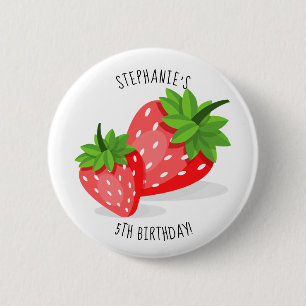 Badge Rond 5 Cm Patch fraise