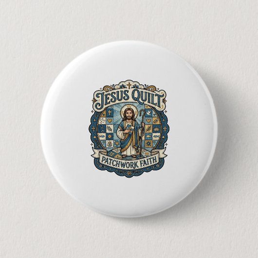 Badge Rond 5 Cm Patchwork Jésus Foi Patchwork Jésus (Devant)