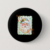 Badge Rond 5 Cm Patchwork Santa Claus Face Coquette Merry Christma (Devant)