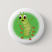 Badge Rond 5 Cm Paterpillar verte déprimée (Devant)