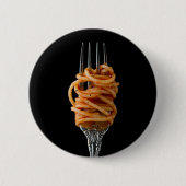 Badge Rond 5 Cm Pâtes filées sur une Fourche, Spaghetti alimentair (Devant)