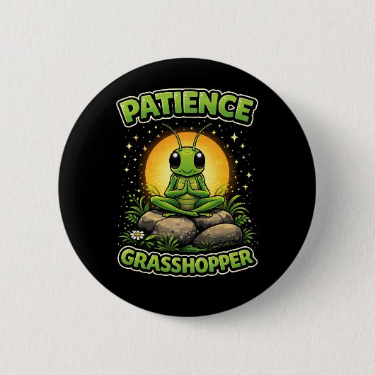 Badge Rond 5 Cm Patience Grasshopper (Devant)
