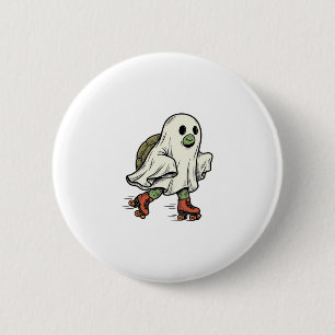 Badge Rond 5 Cm Patin à roulettes Tortue Fantôme Halloween Vintage