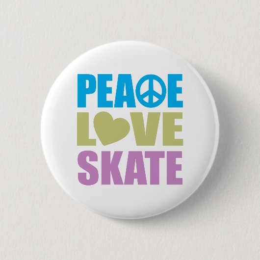 Badge Rond 5 Cm Patin d'amour de paix (Devant)