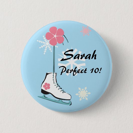 Badge Rond 5 Cm Patin de glace (Devant)