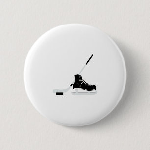 Badge Rond 5 Cm Patin de hockey sur glace