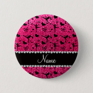 Badge Rond 5 Cm Patinage artistique nommé fait sur commande de