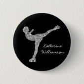 Badge Rond 5 Cm Patinage artistique personnalisé Patinage sur glac (Devant)