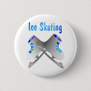 Badge Rond 5 Cm Patinage de glace