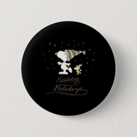 Badge Rond 5 Cm Patinage d'hiver Peanuts  (Devant)