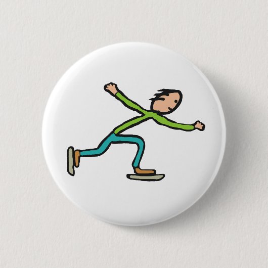 Badge Rond 5 Cm Patinage sur glace (Devant)