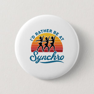 Badge Rond 5 Cm Patinage synchronisé Je préfère être à Synchro