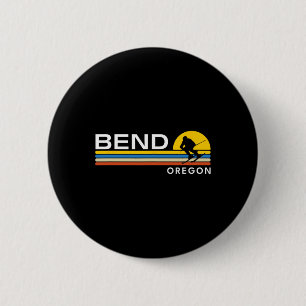 Badge Rond 5 Cm Patiner Oregon Ski Vintage Retro Souvenirs