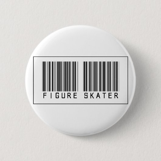 Badge Rond 5 Cm Patineur artistique de code barres (Devant)