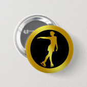 BADGE ROND 5 CM PATINEUR ARTISTIQUE D'OR (Devant & derrière)
